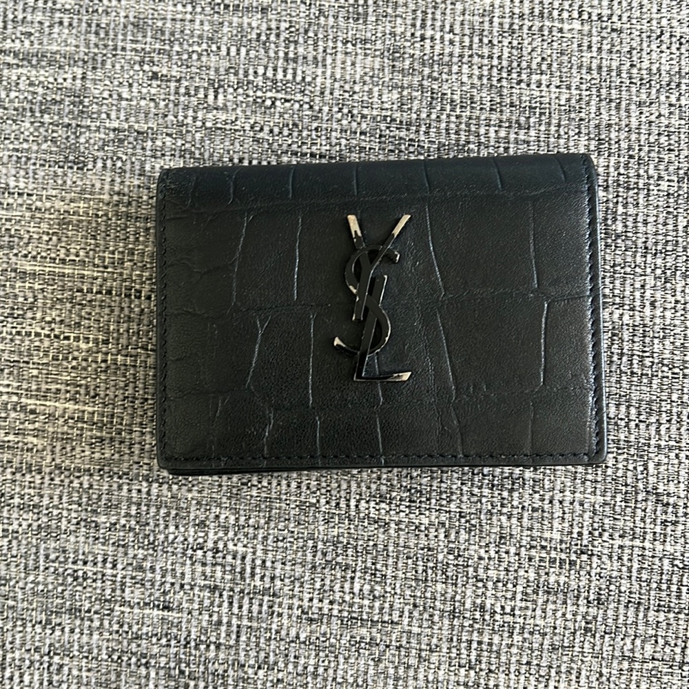 Black croc Saint Laurent wallet